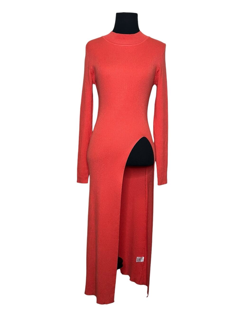 Fashion Nova orange long sleeves knit sweater dress size M